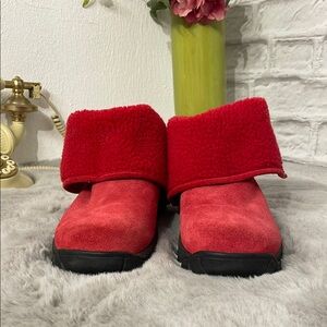 Lands End Red Suede Boots